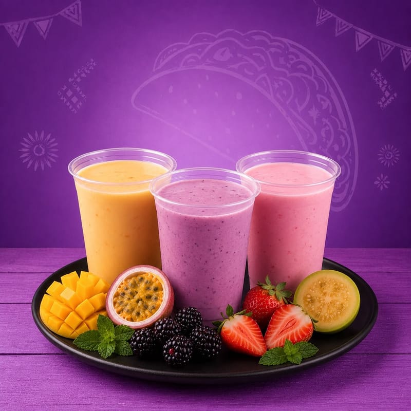 Jugos naturales en leche